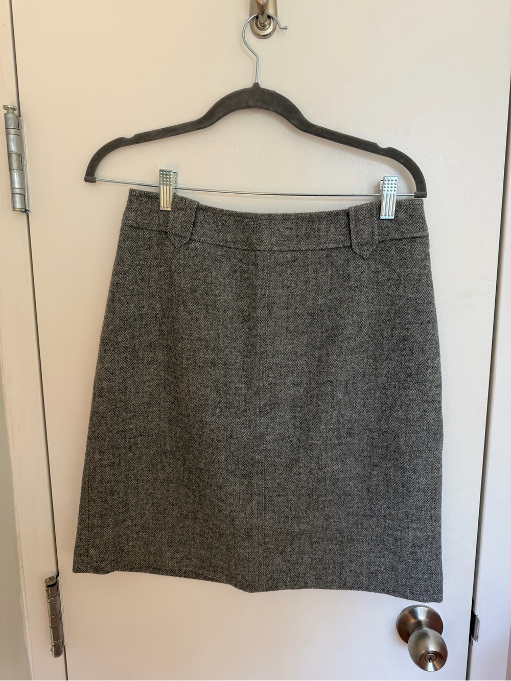 Talbots Gray Herringbone Pencil Skirt